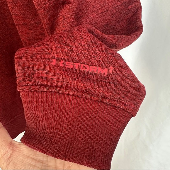 Under Armour Sweater Pullover Mens Size XL 1/4 Zip Storm Red Maroon Burgundy - Picture 14 of 15